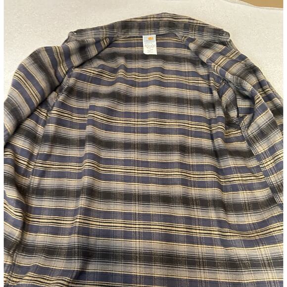 Carhartt Plaid Heavyweight Flannel Work Shirt Mens Size XL Tall.Rugged-Button up - Picture 8 of 13